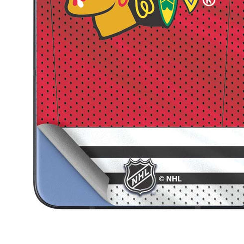 NHL Blackhawks Red Stripes Galaxy Z Fold5 5G Skin