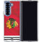 NHL Blackhawks Red Stripes Galaxy Z Fold7 Clear Case