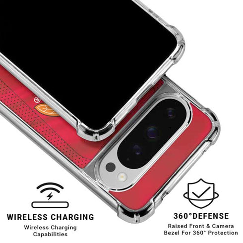 NHL Blackhawks Red Stripes Google Pixel 10 Pro XL Clear Case