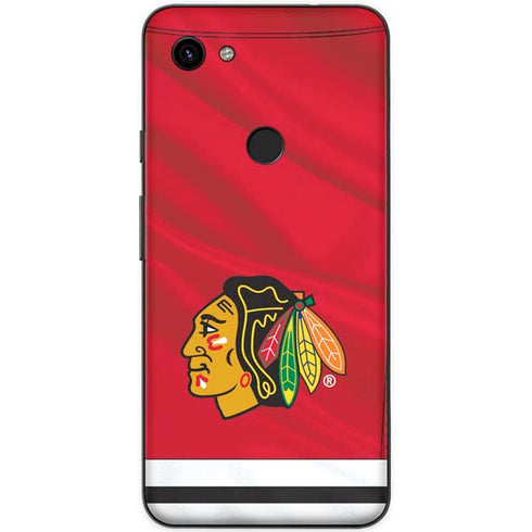 NHL Blackhawks Red Stripes Google Pixel 3a XL Skin