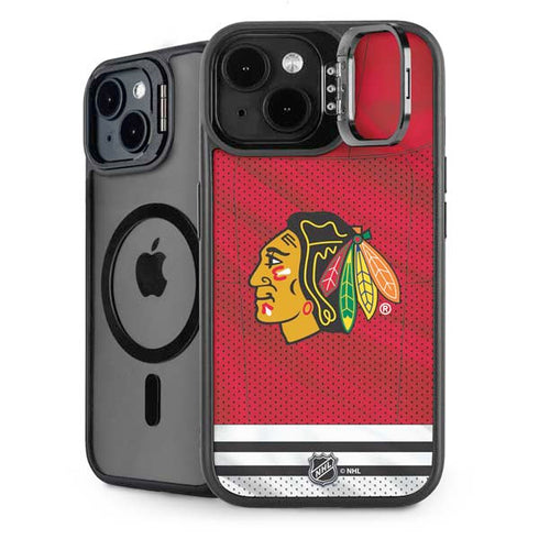 NHL Blackhawks Red Stripes iPhone 14 Kickstand Case