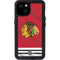 NHL Blackhawks Red Stripes iPhone 15 Plus Waterproof Case