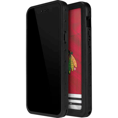 NHL Blackhawks Red Stripes iPhone 15 Plus Waterproof Case