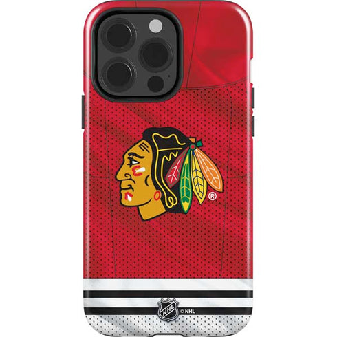 NHL Blackhawks Red Stripes iPhone 15 Pro Impact Case