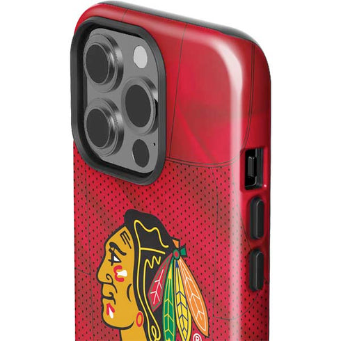 NHL Blackhawks Red Stripes iPhone 15 Pro Impact Case