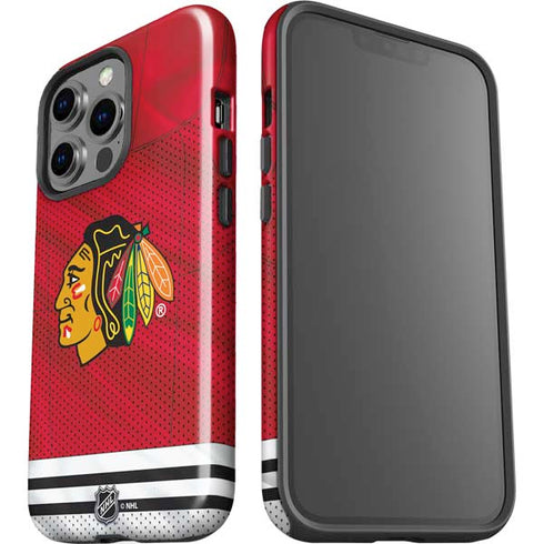 NHL Blackhawks Red Stripes iPhone 15 Pro Impact Case
