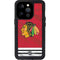 NHL Blackhawks Red Stripes iPhone 15 Pro Waterproof Case