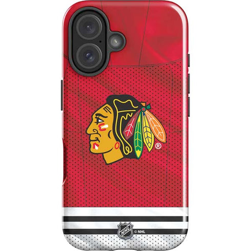NHL Blackhawks Red Stripes iPhone 16 Impact Case