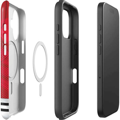 NHL Blackhawks Red Stripes iPhone 16 Magsafe Impact Case