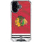 NHL Blackhawks Red Stripes iPhone 16 Plus Clear Case