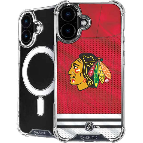 NHL Blackhawks Red Stripes iPhone 16 Plus MagSafe Case