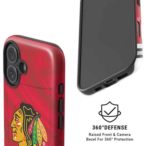 NHL Blackhawks Red Stripes iPhone 16 Plus Magsafe Impact Case