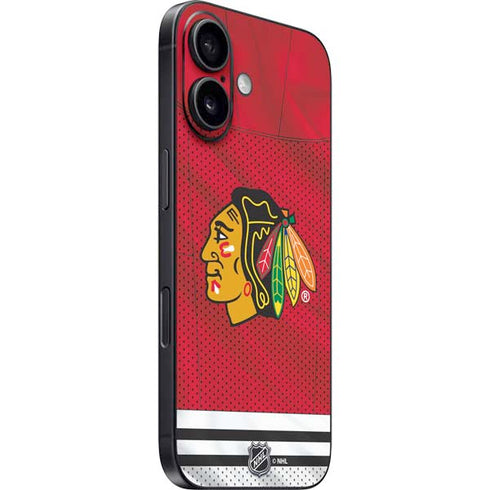 NHL Blackhawks Red Stripes iPhone 16 Plus Skin