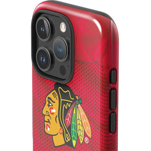 NHL Blackhawks Red Stripes iPhone 16 Pro Impact Case