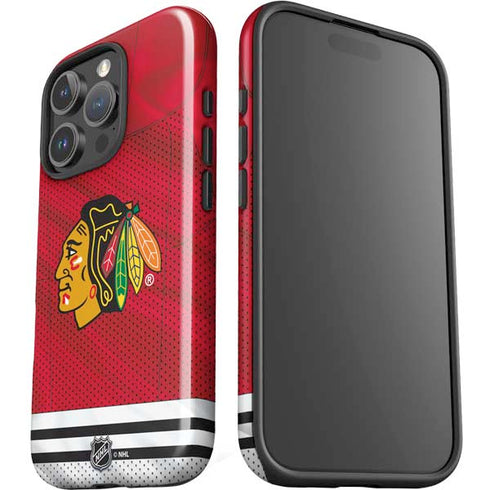 NHL Blackhawks Red Stripes iPhone 16 Pro Impact Case