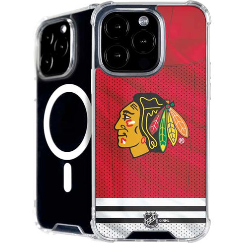 NHL Blackhawks Red Stripes iPhone 16 Pro Max MagSafe Case