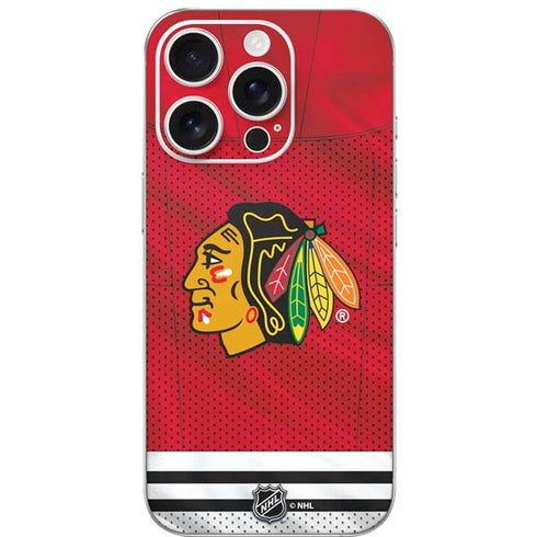 NHL Blackhawks Red Stripes iPhone 16 Pro Skin