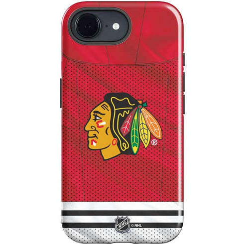 NHL Blackhawks Red Stripes iPhone 16e Impact Case