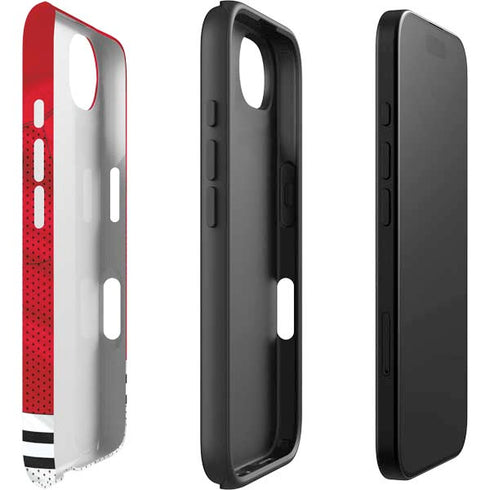 NHL Blackhawks Red Stripes iPhone 16e Impact Case