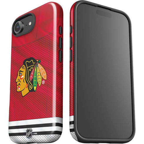 NHL Blackhawks Red Stripes iPhone 16e Impact Case