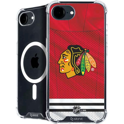 NHL Blackhawks Red Stripes iPhone 16e MagSafe Case