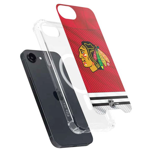 NHL Blackhawks Red Stripes iPhone 16e MagSafe Case