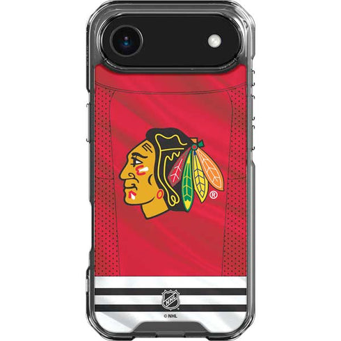 NHL Blackhawks Red Stripes iPhone 17 Air Clear Case