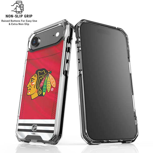 NHL Blackhawks Red Stripes iPhone 17 Air Clear Case