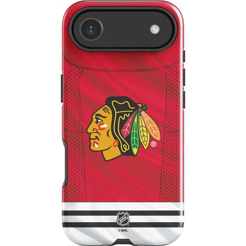 NHL Blackhawks Red Stripes iPhone 17 Air Impact Case