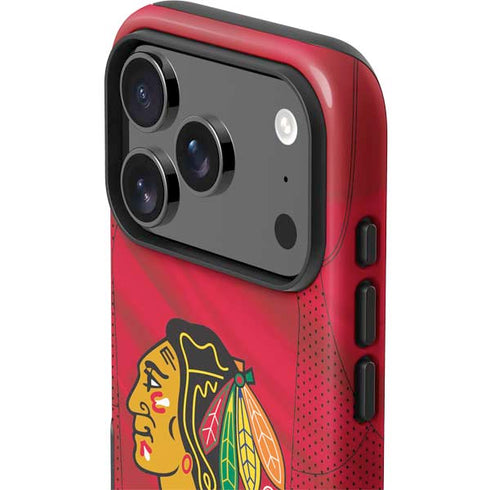 NHL Blackhawks Red Stripes iPhone 17 Pro Impact Case