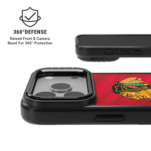 NHL Blackhawks Red Stripes iPhone 17 Pro Kickstand Case