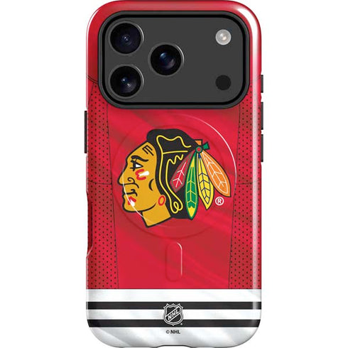 NHL Blackhawks Red Stripes iPhone 17 Pro Magsafe Impact Case