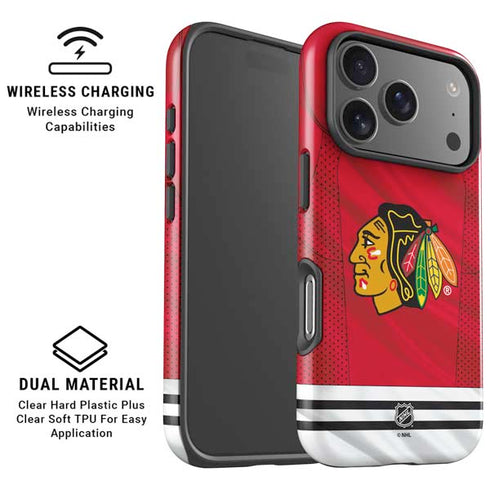NHL Blackhawks Red Stripes iPhone 17 Pro Magsafe Impact Case