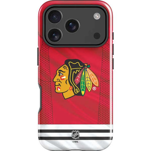 NHL Blackhawks Red Stripes iPhone 17 Pro Max Impact Case