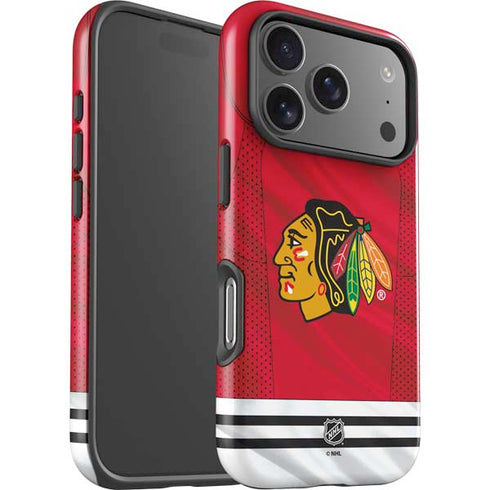 NHL Blackhawks Red Stripes iPhone 17 Pro Max Impact Case