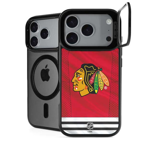 NHL Blackhawks Red Stripes iPhone 17 Pro Max Kickstand Case