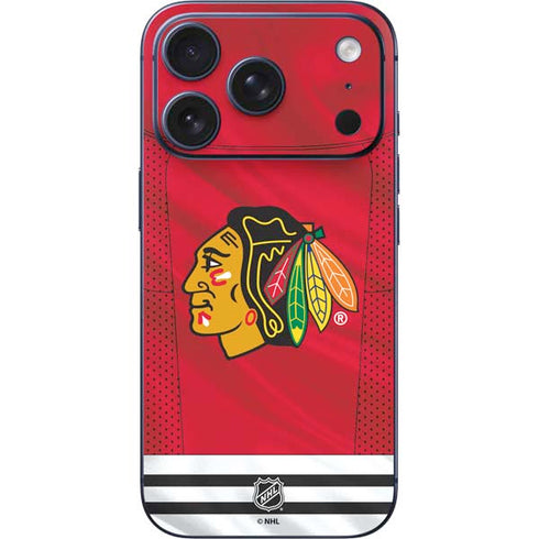 NHL Blackhawks Red Stripes iPhone 17 Pro Skin