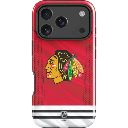 NHL Blackhawks Red Stripes iPhone 18 Pro Impact Case