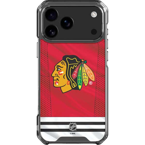 NHL Blackhawks Red Stripes iPhone 18 Pro Max Clear Case