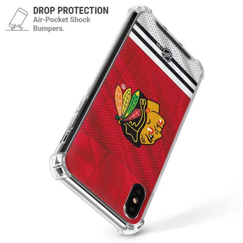 NHL Blackhawks Red Stripes iPhone X/XS Clear Case