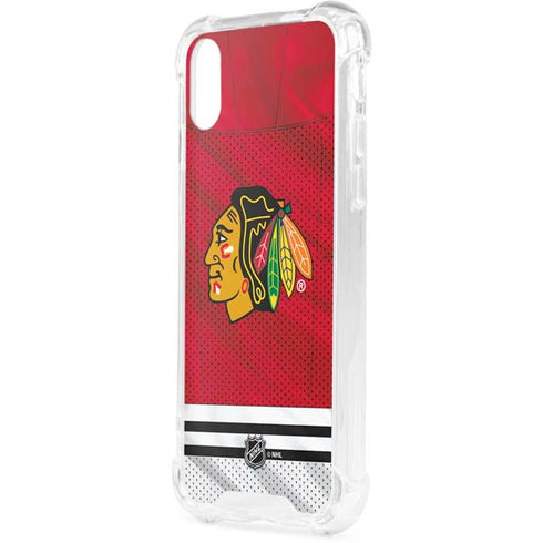 NHL Blackhawks Red Stripes iPhone XS Clear Case
