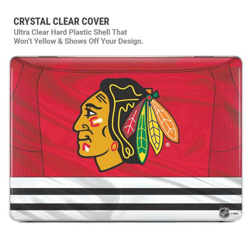 NHL Blackhawks Red Stripes MacBook Pro 14in (2021-24) Case plus Skin