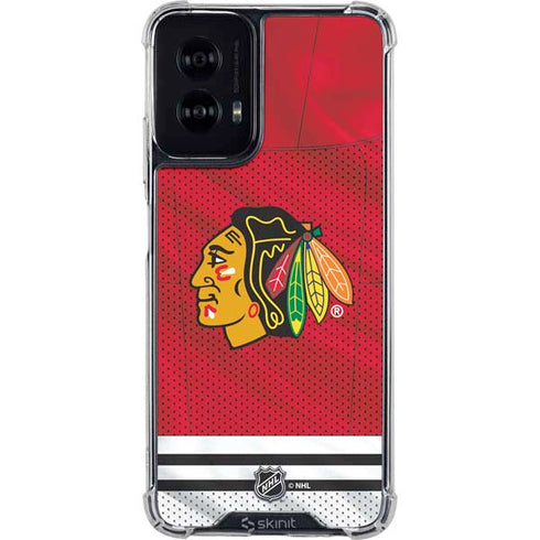 NHL Blackhawks Red Stripes Moto G Power 5G (2024) Clear Case