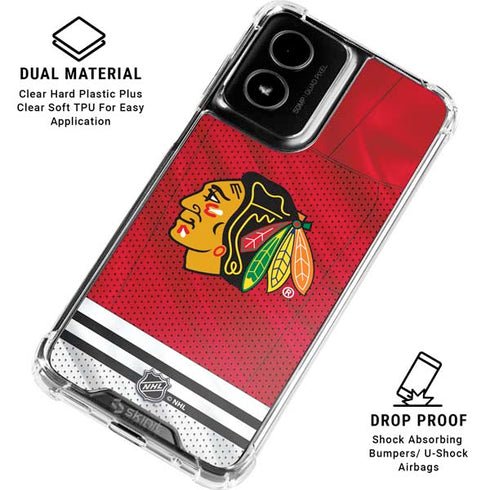 NHL Blackhawks Red Stripes Moto G Power 5G (2024) Clear Case