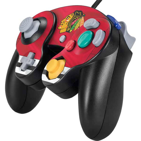 NHL Blackhawks Red Stripes Nintendo GameCube Controller Skin