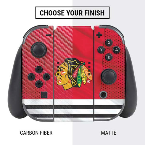 NHL Blackhawks Red Stripes Nintendo Switch Bundle Skin