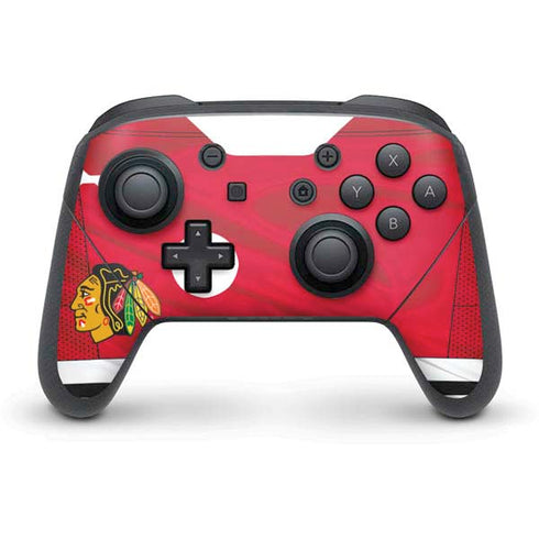 NHL Blackhawks Red Stripes Nintendo Switch Pro Controller Skin