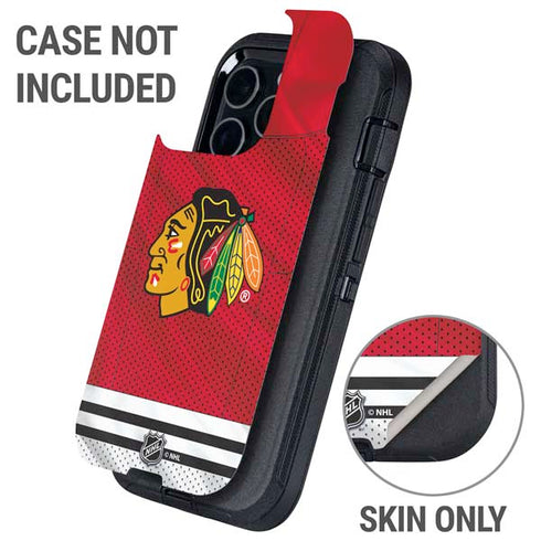 NHL Blackhawks Red Stripes Otterbox Defender iPhone Skin