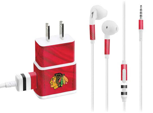 NHL Blackhawks Red Stripes Phone Charger Skin