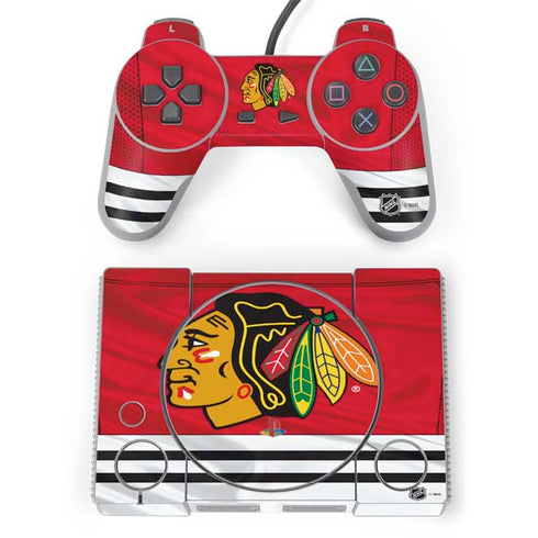 NHL Blackhawks Red Stripes PlayStation Classic Bundle Skin